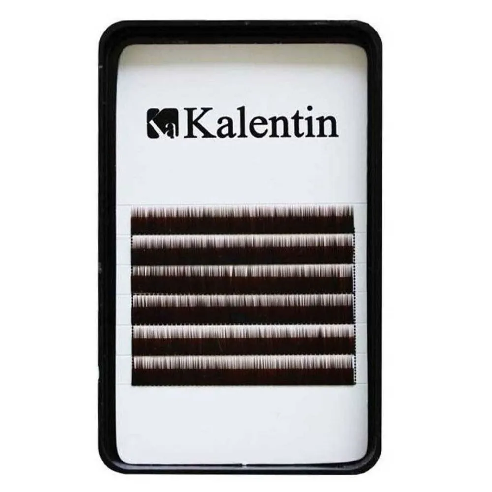 Kalentin Extensión de Cejas Planas Marrón Oscuro 5mm